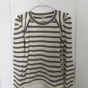 Black and White Striped Long Sleeve Top
